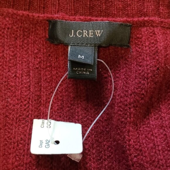 NEW NWT J. CREW 100% WOOL SHAKER KNIT OVERSIZED SWEATER LEATHER ELBOW PATCH sz M - Picture 7 of 8